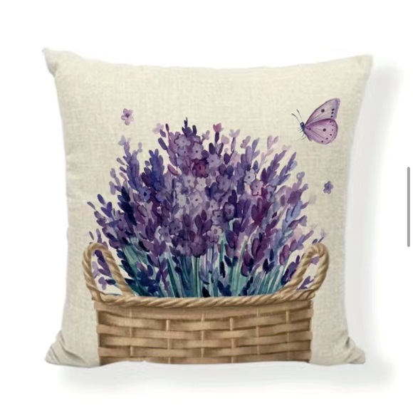Set of 4 Lavender Bless Home Throw Pillow Covers 18x18 - Picture 4 of 5